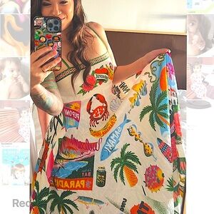 Colorful Tropical Print Dress